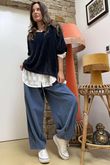 Made in Italy Rupert Relaxed Knit Top Navy