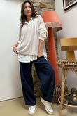Made in Italy Rupert Relaxed Knit Top Stone