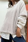 Made in Italy Rupert Relaxed Knit Top Stone