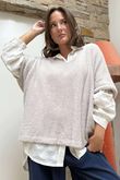 Made in Italy Rupert Relaxed Knit Top Stone