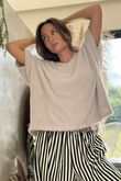 Made in Italy Rupert Relaxed Knit Top Stone