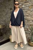 Made in Italy Rustic Tea Bag Button Twist Top Navy