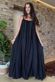 Made in Italy Sa Caleta Beach Maxi Dress Black