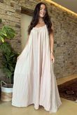 Made in Italy Sa Caleta Beach Maxi Dress Setting Plaster