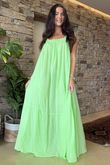 Made in Italy Sa Caleta Beach Maxi Dress Twist Of Lime