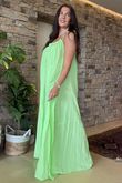 Made in Italy Sa Caleta Beach Maxi Dress Twist Of Lime