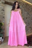 Made in Italy Sa Caleta Beach Maxi Dress Washed Popsicle Pink