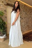 Made in Italy Sa Caleta Beach Maxi Dress White