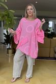 Made in Italy Sa Caleta Circle Smock Top Washed Popsicle Pink