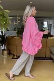 Made in Italy Sa Caleta Circle Smock Top Washed Popsicle Pink