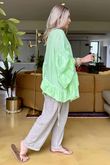 Made in Italy Sa Caleta Circle Smock Top Washed Twist Of Lime