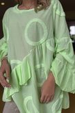 Made in Italy Sa Caleta Circle Smock Top Washed Twist Of Lime
