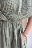 Made in Italy Sa Caleta Cotton Handkerchief Dress Khaki