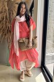 Made in Italy Sa Caleta Cotton Handkerchief Dress Watermelon