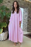 Made in Italy Selene Maxi Dress Pink Opal