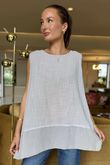Made in Italy Sicily Panel Trapeze Longline Vest Dove