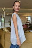 Made in Italy Sicily Panel Trapeze Longline Vest Dove