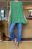 Made in Italy Sicily Panel Trapeze Longline Vest Emerald 