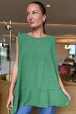 Made in Italy Sicily Panel Trapeze Longline Vest Emerald 