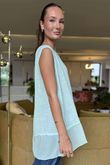 Made in Italy Sicily Panel Trapeze Longline Vest Mint Cream 