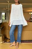 Made in Italy Sicily Panel Trapeze Longline Vest White +