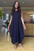 Made in Italy Sleeveless Parachute Maxi Dress Navy /9