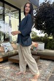 Made in Italy Songbird Relaxed Blouse Dark Aegean Blue