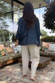 Made in Italy Songbird Relaxed Blouse Dark Aegean Blue