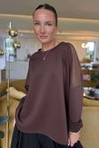 Made in Italy Tovi Mesh Panel Top Chocolate