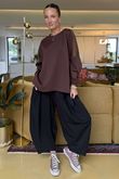 Made in Italy Tovi Mesh Panel Top Chocolate