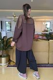Made in Italy Tovi Mesh Panel Top Chocolate