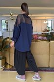 Made in Italy Tovi Mesh Panel Top Navy /24 =