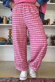 Maeve Brushed Cotton Demi Bloom Pant Hot Pink