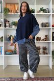 Maeve Brushed Cotton Demi Bloom Pant Ink