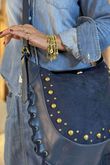 Marant Fringe Cross Body Bag Navy