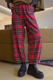 McAlister Tartan Brushed Cotton Demi Bloom Pant Red 