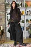Mika Cashmere Blend Layering Top Leopard Black