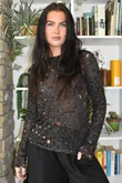 Mika Cashmere Blend Layering Top Leopard Khaki