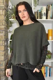 Mika Cashmere Blend Layering Top Leopard Khaki