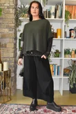 Mika Cashmere Blend Layering Top Leopard Khaki