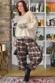 Mika Cashmere Blend Layering Top Plaid Stone