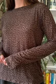 Mika Cashmere Blend Layering Top Micro Leopard Earth