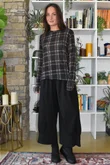 Mika Cashmere Blend Layering Top Plaid Black