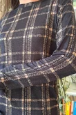 Mika Cashmere Blend Layering Top Plaid Black