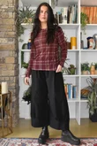 Mika Cashmere Blend Layering Top Plaid Burgundy