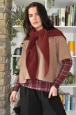 Mika Cashmere Blend Layering Top Plaid Burgundy
