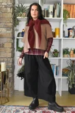 Mika Cashmere Blend Layering Top Plaid Burgundy