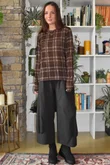 Mika Cashmere Blend Layering Top Plaid Chocolate