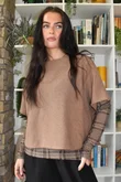 Mika Cashmere Blend Layering Top Plaid Mocha