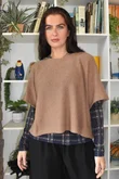 Mika Cashmere Blend Layering Top Plaid Navy